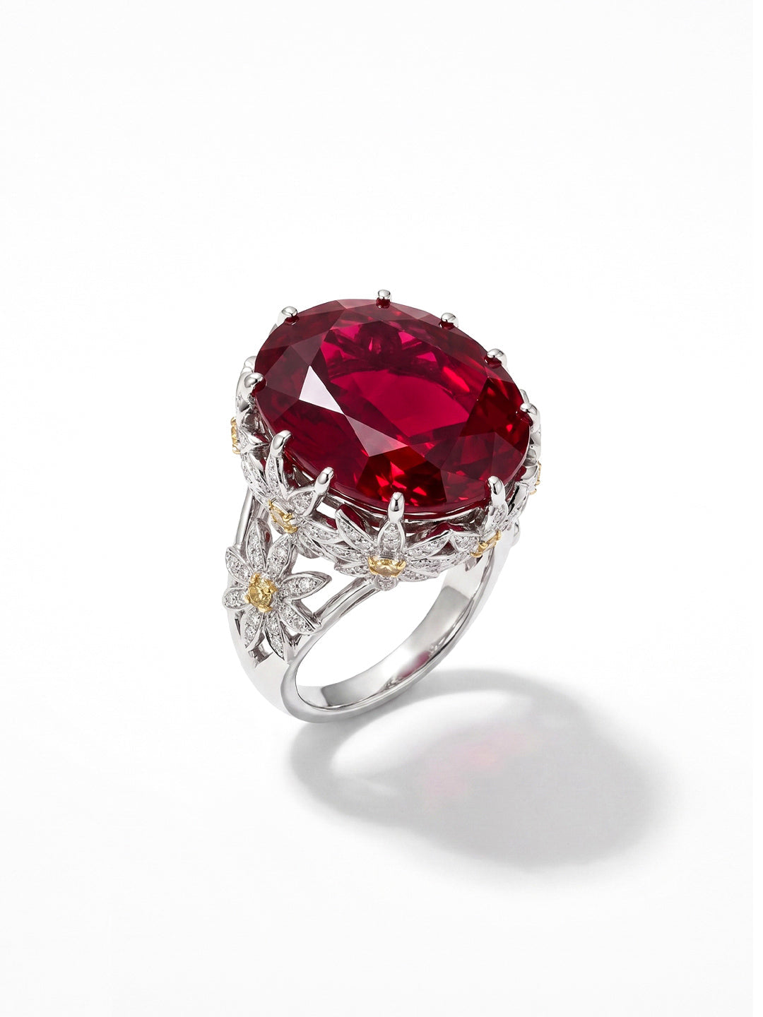 Fleurine Ring in Crimson Ruby